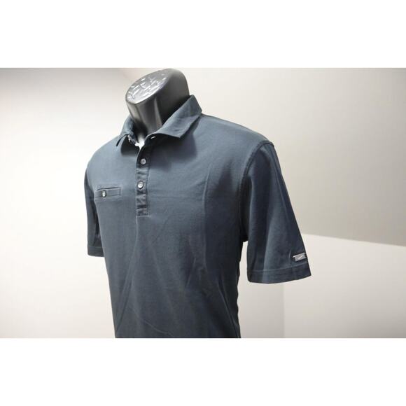 Nike Golf Polo Dri Fit Athletic Black Cotton Poly Blend Stretch Mens Size Medium - Picture 3 of 10